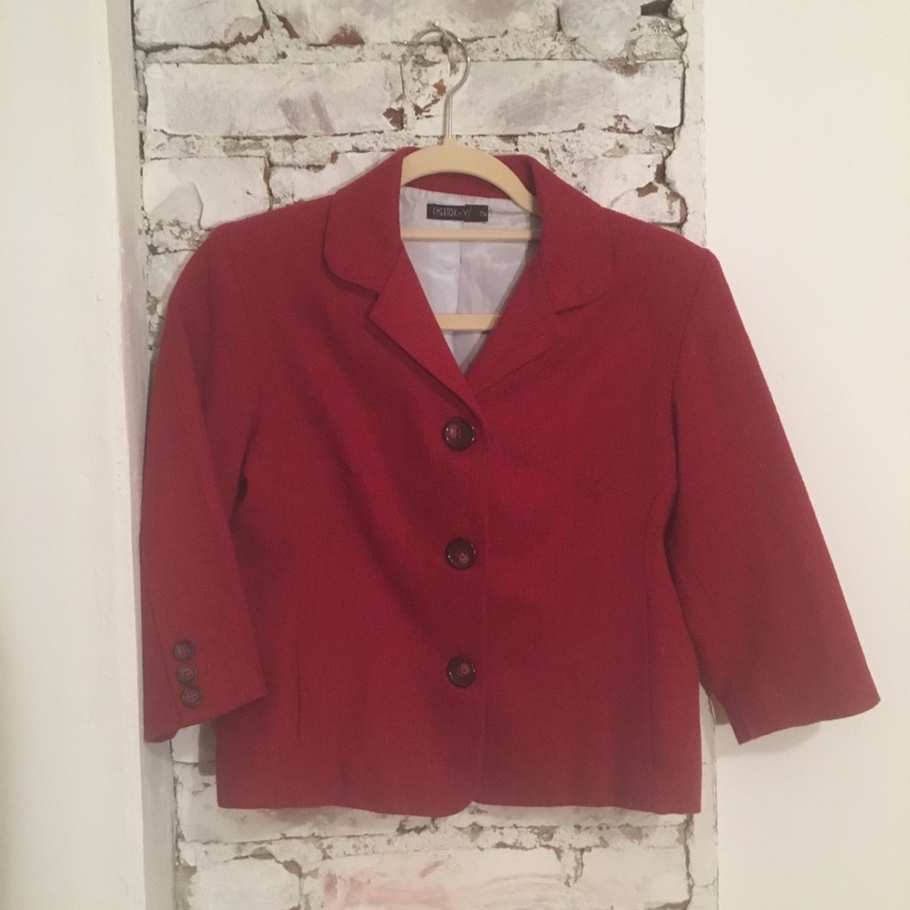 Women’s red 3/4 length waist coat